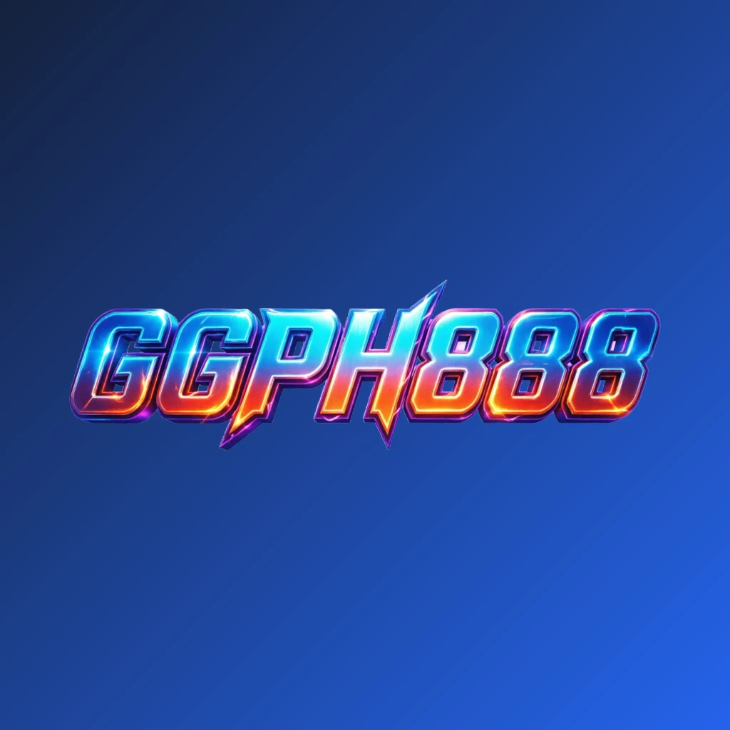 Bold 3D gaming logo for GGPH888 with strong lettering and energetic colors in a modern esports-inspired horizontal rectangular wordmark on a transparent background